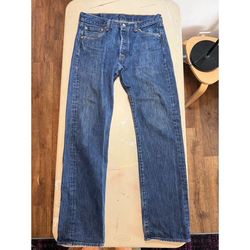 Levi's 501 Men's Jeans 33x34 Original Fit Straight Leg Button Fly Blue